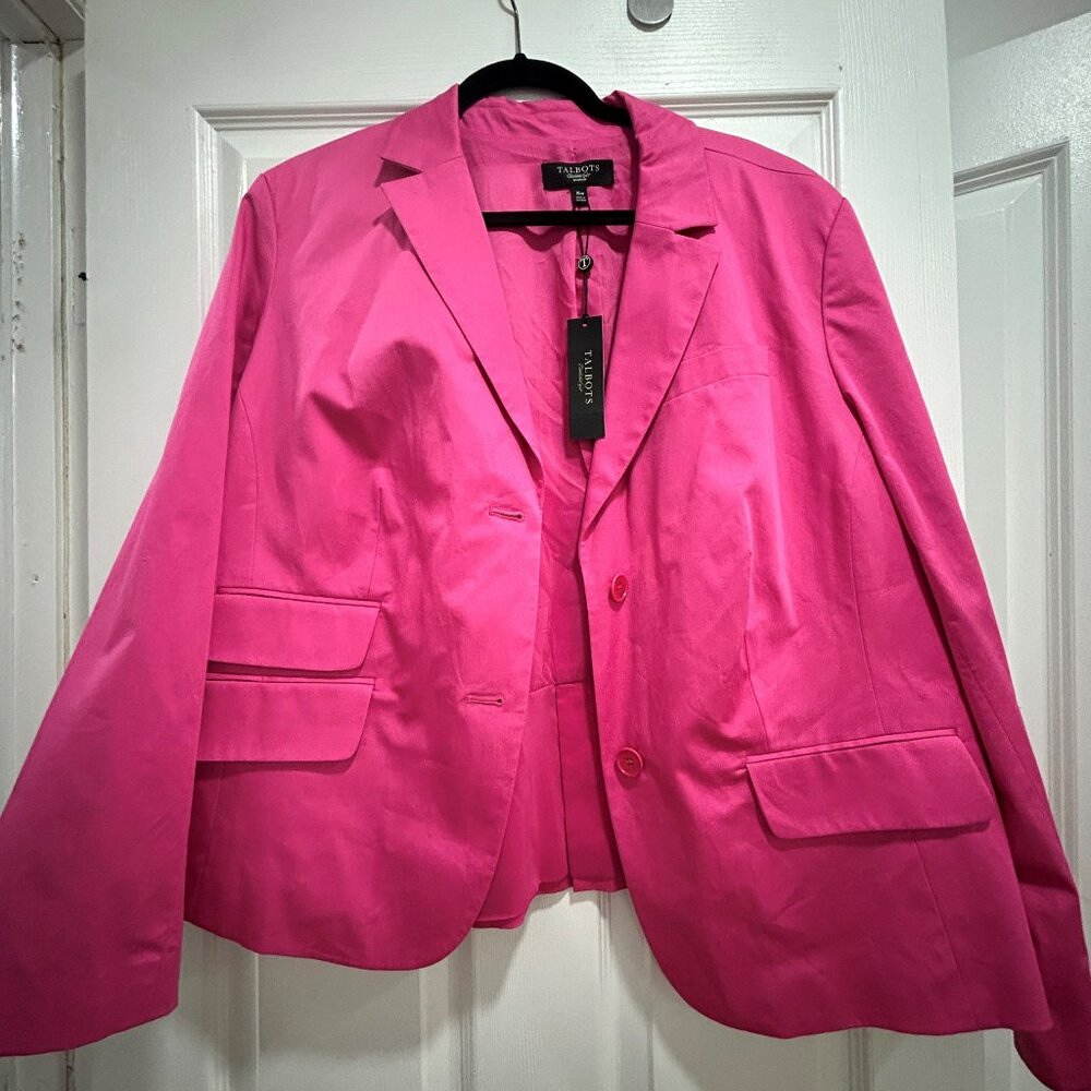 Talbots Bright Pink NWT Blazer Size 16W
